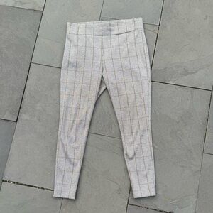 Ann Taylor Loft grey plaid petite‎ ponte leggings Size MPetite